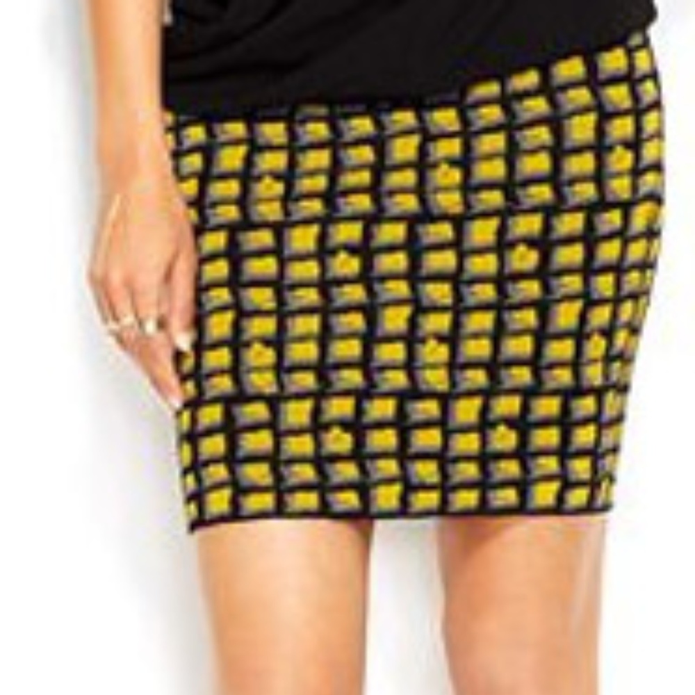 Rachel Roy Geometric print Body-con Knit Skirt